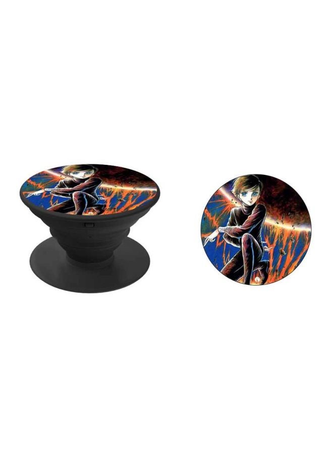 BP Anime Printed Pop Socket Phone Holder Blue/Orange/Black - Image 2