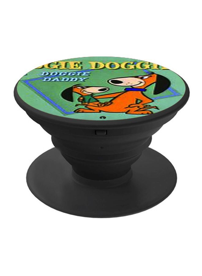 بي بي حامل هاتف على شكل مقبض أصابع منبثق بطبعة رسومات كرتونية أخضر/برتقالي/أسود - Image 1