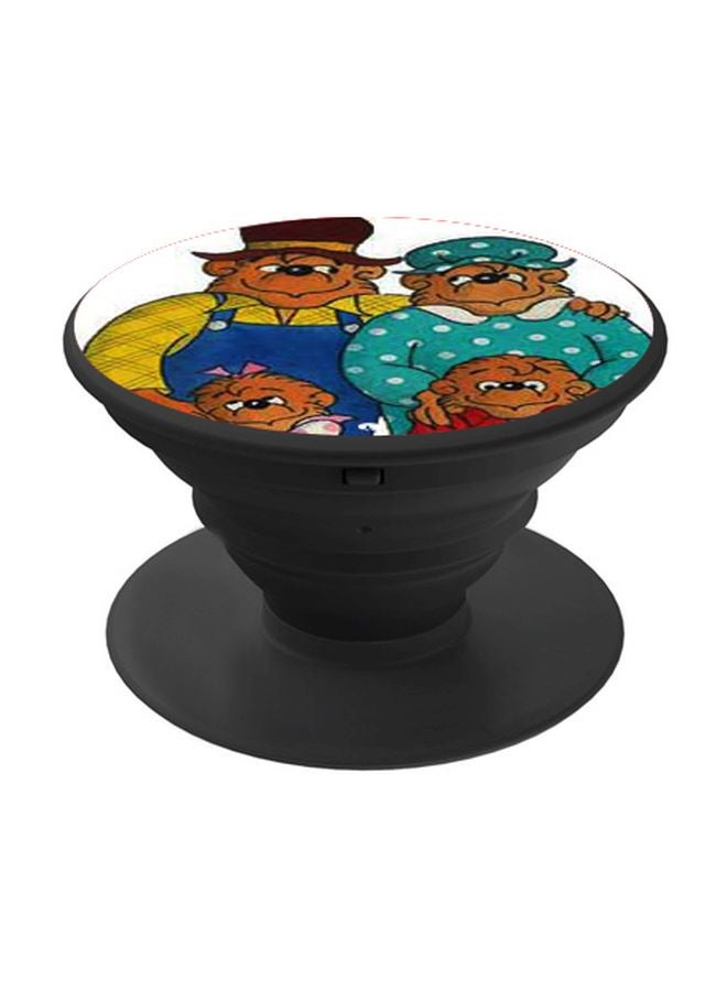 BP Cartoon Printed Pop Socket Phone Holder Blue/Brown/Black - Image 1