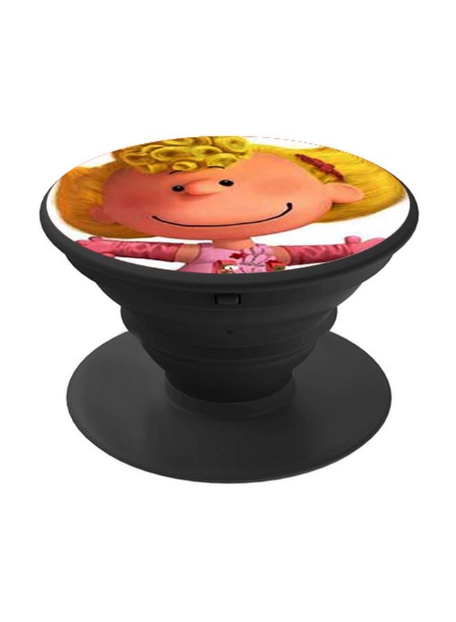 BP Cartoon Printed Pop Socket Phone Holder Pink/Yellow/Black - Image 1