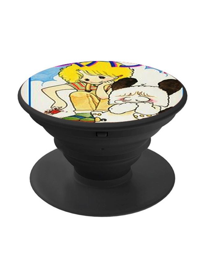 BP Cartoon Printed Pop Socket Phone Holder Yellow/Blue/Black - Image 1