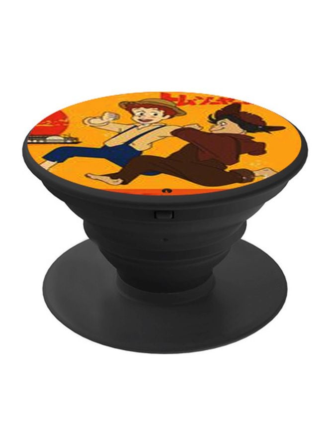 BP Cartoon Character Printed Pop Socket Phone Holder Yellow/Brown/Black - Image 1