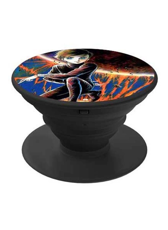 BP Anime Printed Pop Socket Phone Holder Blue/Orange/Black - Image 1