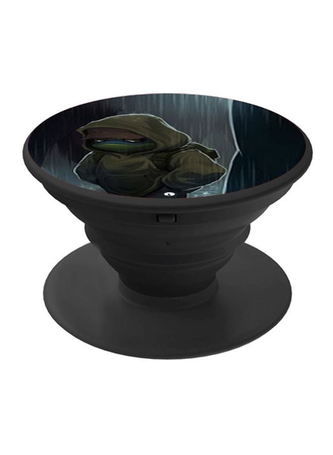 بي بي حامل هاتف على شكل مقبض أصابع منبثق بطبعة رسومات كرتونية أسود/أخضر - Image 1