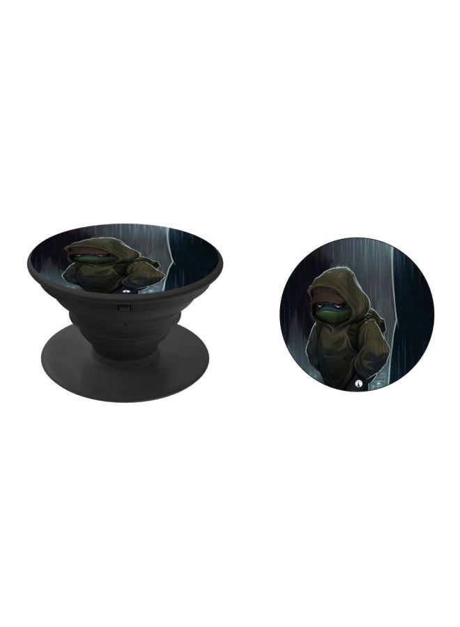 بي بي حامل هاتف على شكل مقبض أصابع منبثق بطبعة رسومات كرتونية أسود/أخضر - Image 2