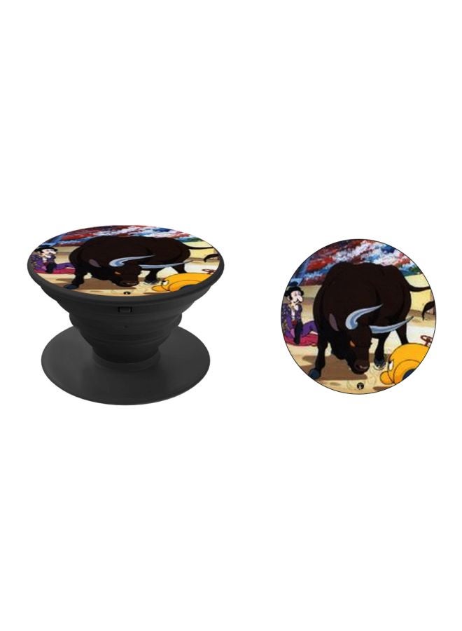 BP Bull-Fighting Printed Pop Socket Phone Holder Brown/Black/Yellow - Image 2
