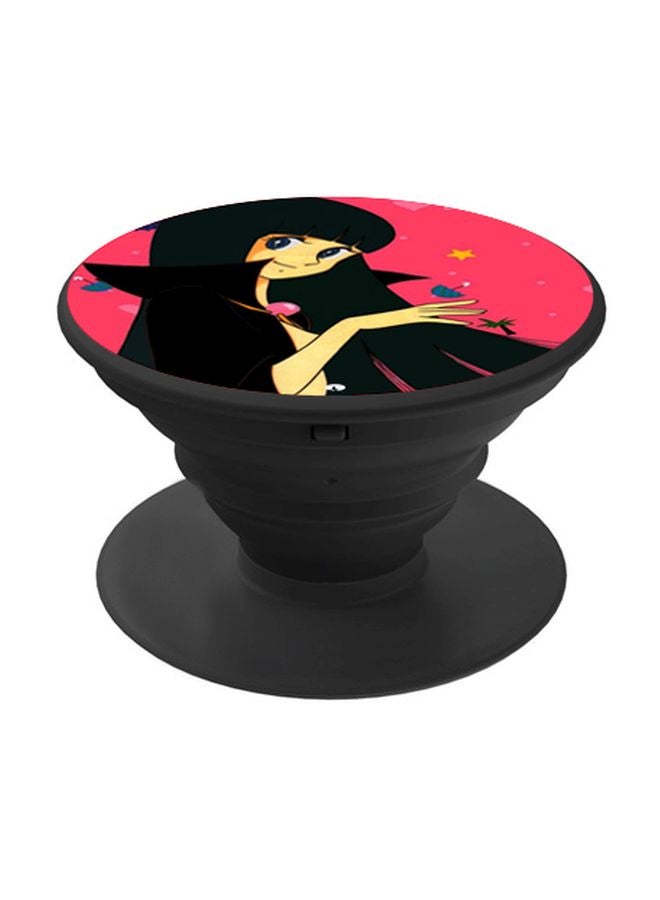 BP Cartoon Character Printed Pop Socket Phone Holder Pink/Yellow/Black - Image 1