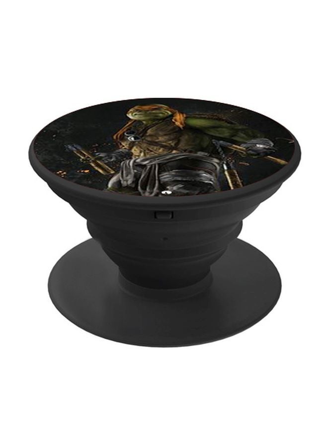 بي بي حامل هاتف على شكل مقبس منبثق بنمط مطبوع لقصص "Ninja Turtles" المصورة رمادي/أسود/أخضر - Image 1