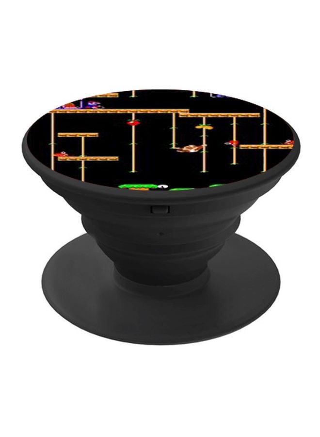 BP Super Mario Game Printed Pop Socket Phone Holder Black/Yellow/Red - Image 1