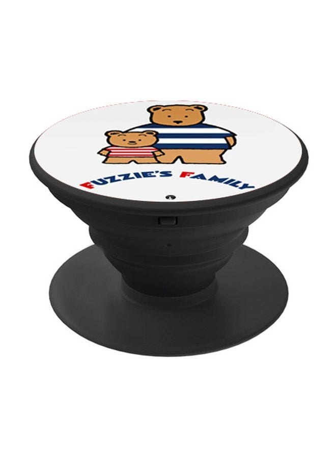BP Fuzzie's Family Printed Pop Socket Phone Holder White/Brown/Black - Image 1