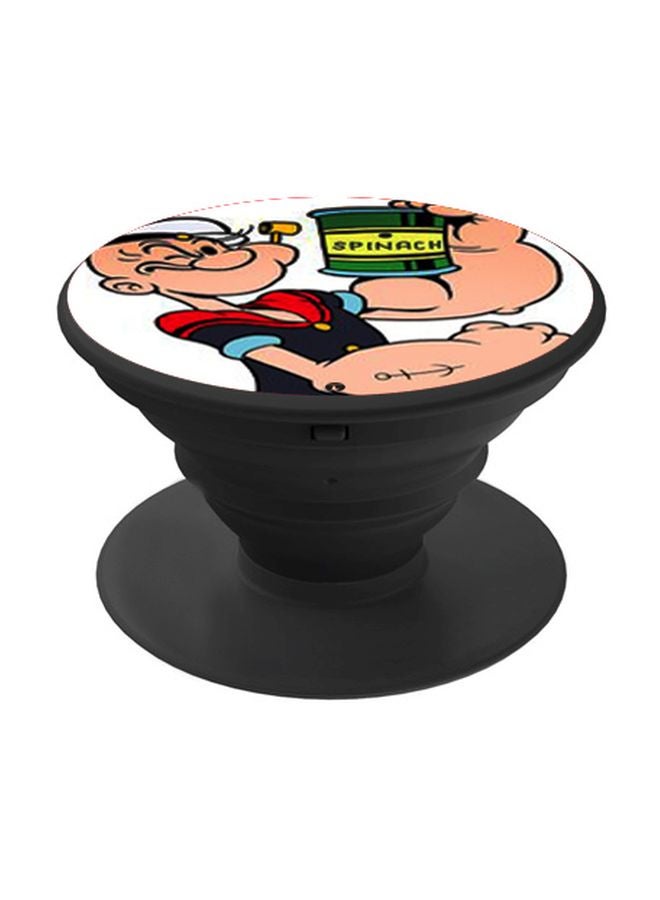 بي بي حامل هاتف على شكل مقبس منبثق بنمط مطبوع لفيلم "Popeye The Sailor Man" أبيض/ بيج/ أسود - Image 1