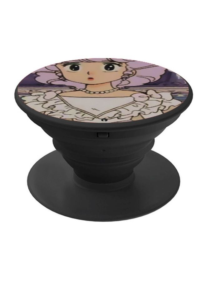 BP Cartoon Character Printed Pop Socket Phone Holder Grey/Purple/Beige - Image 1