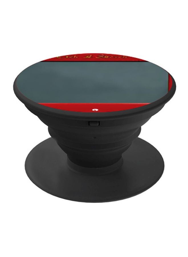 بي بي حامل هاتف منبثق مزين بطبعة رمادي / أحمر / أسود - Image 1