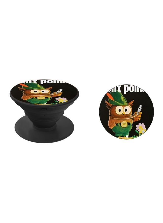 BP Cartoon Printed Pop Socket Phone Holder Black/Brown/Green - Image 2