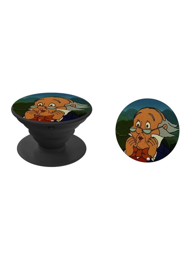 بي بي حامل هاتف على شكل مقبض أصابع منبثق بطبعة رسومات كرتونية أزرق/أخضر/بني - Image 2