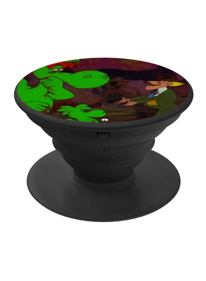 BP Cartoon Printed Pop Socket Phone Holder Green/Purple/Black - Image 1