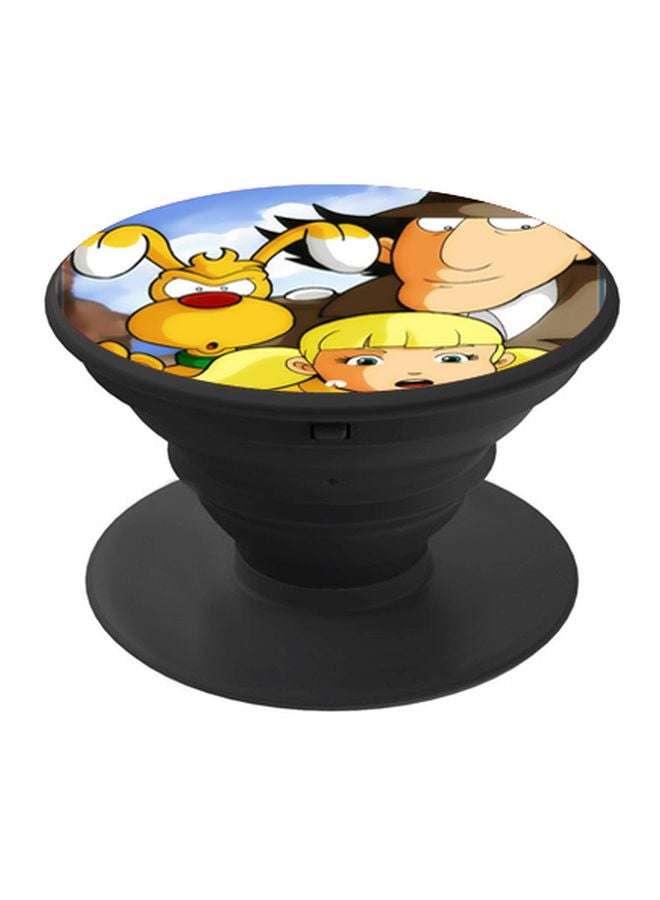 BP Cartoon Printed Pop Socket Phone Holder Yellow/Brown/Blue - Image 1