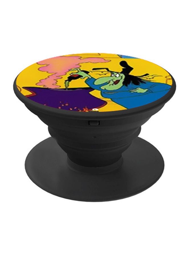 BP Cartoon Printed Pop Socket Phone Holder Yellow/Blue/Purple - Image 1