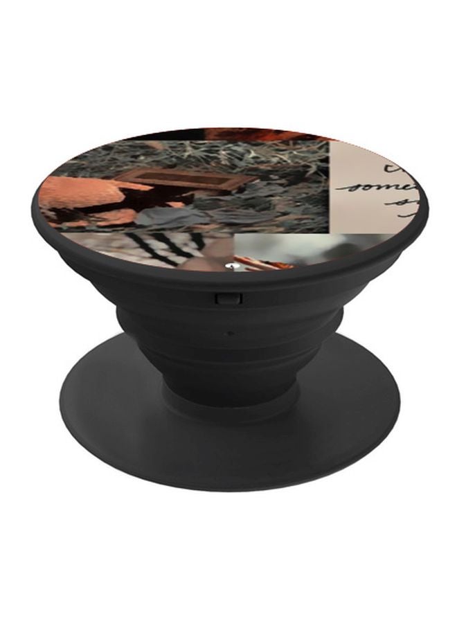 BP Printed Pop Socket Phone Holder Grey/Orange/Beige - Image 1