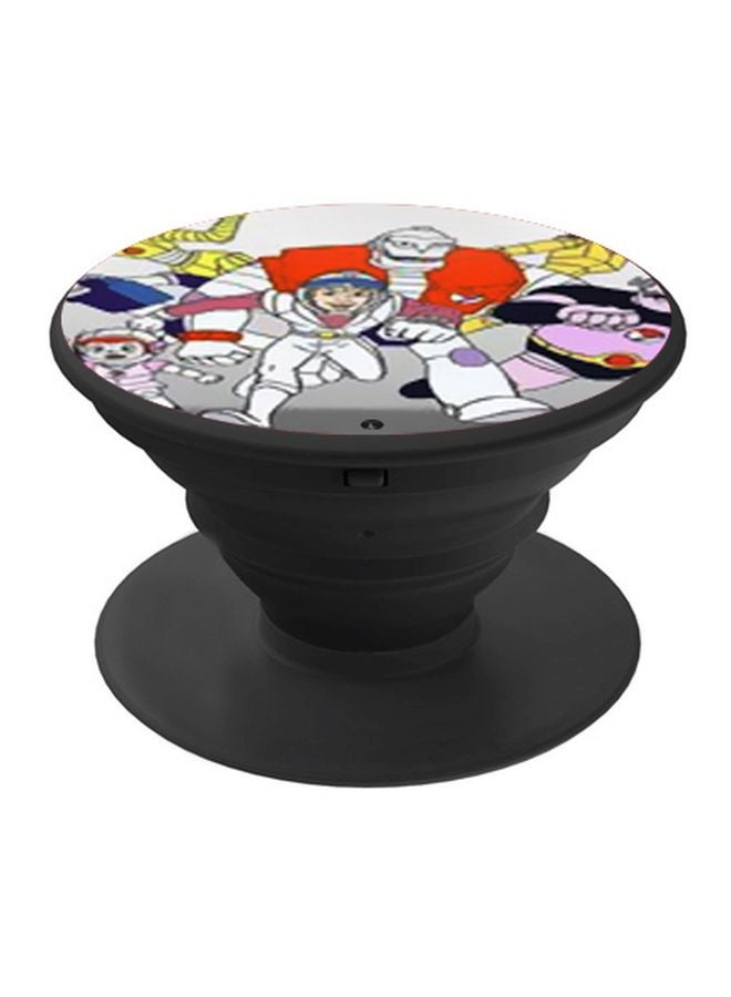 BP Cartoon Printed Pop Socket Phone Holder White/Grey/Red - Image 1