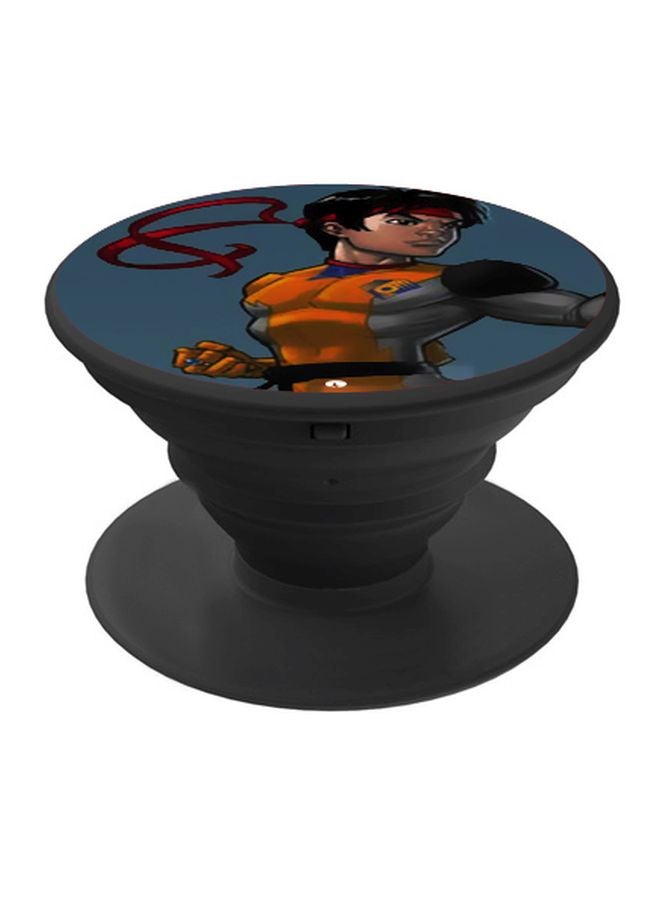 BP Cartoon Printed Pop Socket Phone Holder Grey/Red/Yellow - Image 1