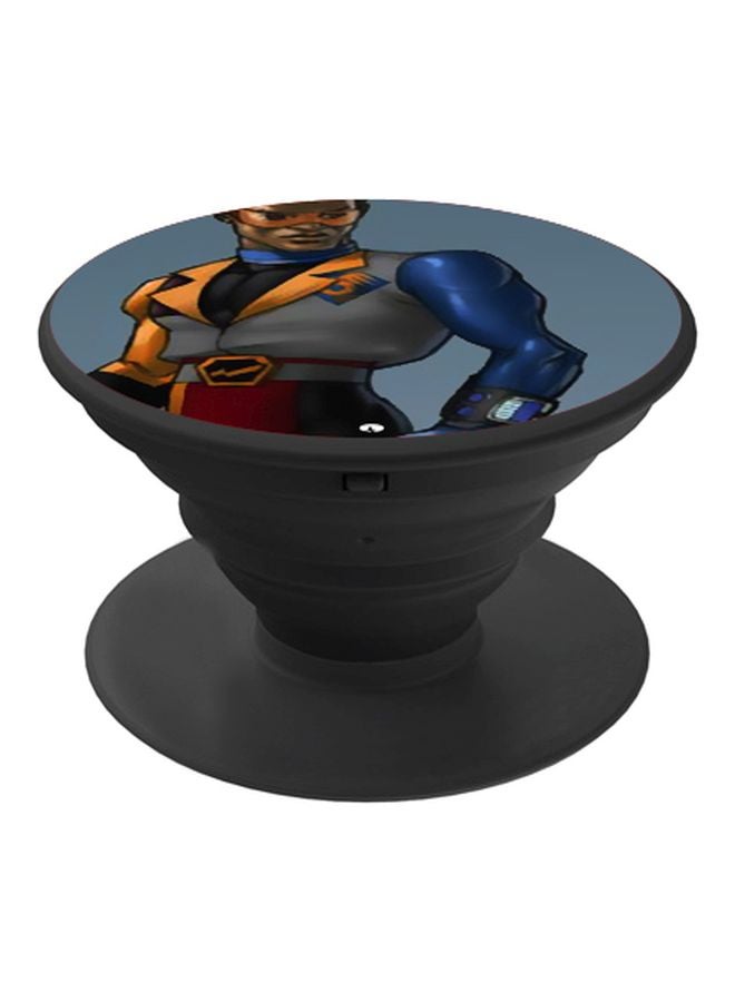 BP Masked Superhero Printed Pop Socket Phone Holder Blue/Grey/Yellow - Image 1