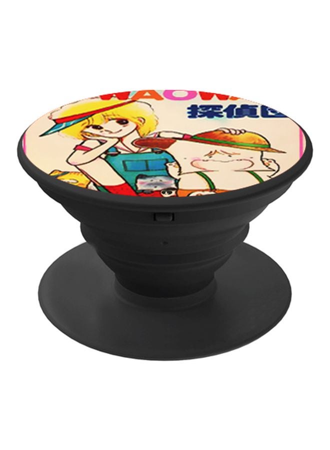 BP Cartoon Printed Pop Socket Phone Holder Beige/Blue/Yellow - Image 1