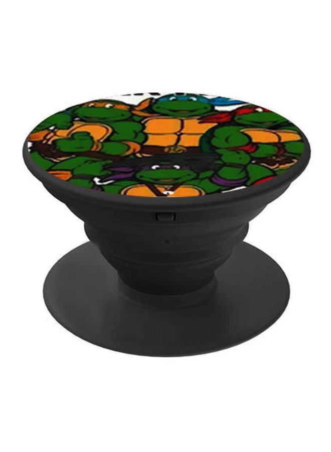 بي بي حامل هاتف على شكل مقبض أصابع منبثق بطبعة رسومات كرتونية أخضر/ أصفر/ أبيض - Image 1