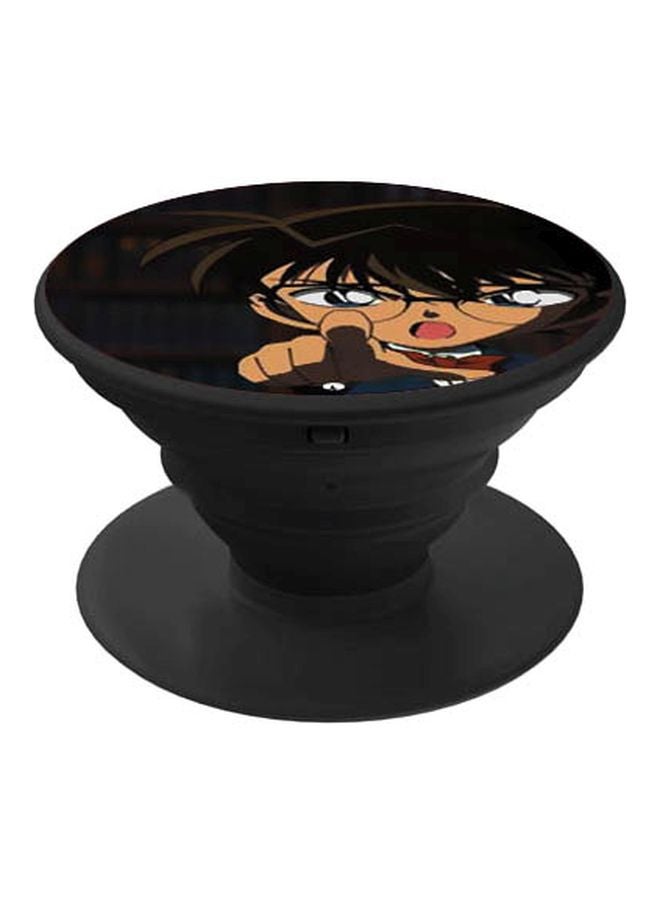 بي بي حامل هاتف على شكل مقبض أصابع منبثق بطبعة رسومات كرتونية أسود / بيج - Image 1