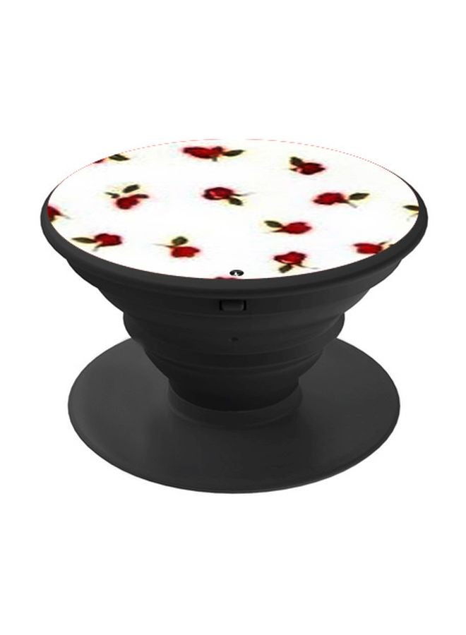 BP Floral Printed Pop Socket Phone Holder White/Red - Image 1