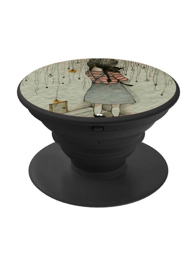 BP Girl Printed Pop Socket Phone Holder Grey/Red/Black - Image 1