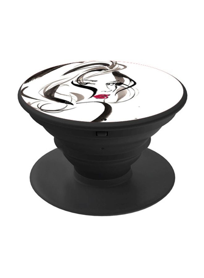 BP Women Printed Pop Socket Phone Holder White/Red/Black - Image 1