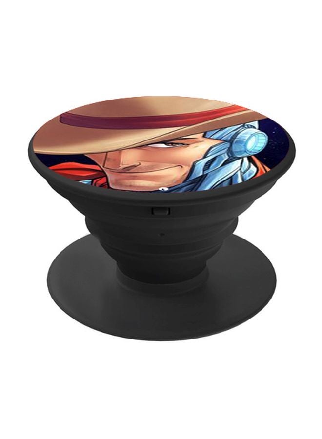 BP Cartoon Printed Pop Socket Phone Holder Brown/Yellow/Red - Image 1