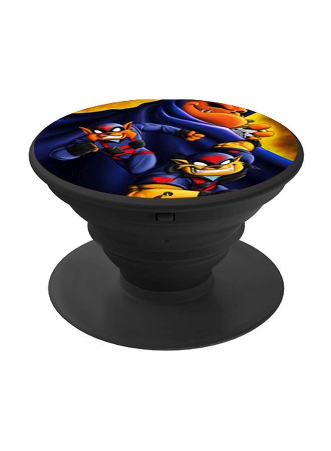 BP Cartoon Printed Pop Socket Phone Holder Blue/Yellow/Black - Image 1