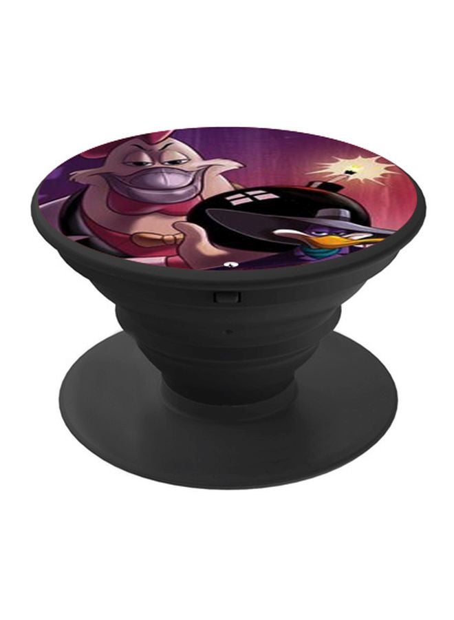 بي بي حامل هاتف على شكل مقبض أصابع منبثق بطبعة رسومات كرتونية بيج/وردي/أسود - Image 1