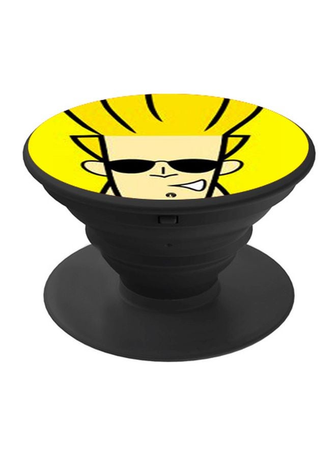 بي بي حامل هاتف على شكل مقبض أصابع منبثق بطبعة رسومات كرتونية أصفر/أبيض/أسود - Image 1