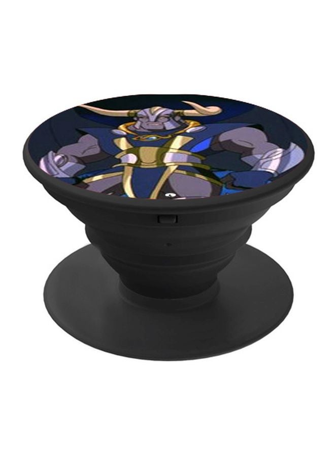 BP Cartoon Printed Pop Socket Phone Holder Blue/Gold/Black - Image 1