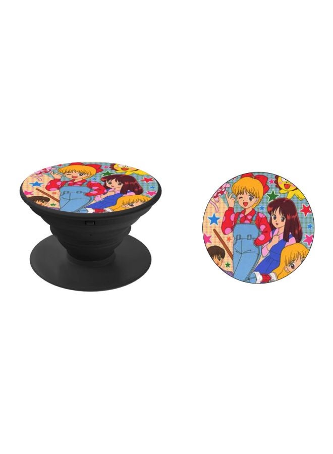 BP Anime Printed Pop Socket Phone Holder Pink/Blue/Black - Image 2
