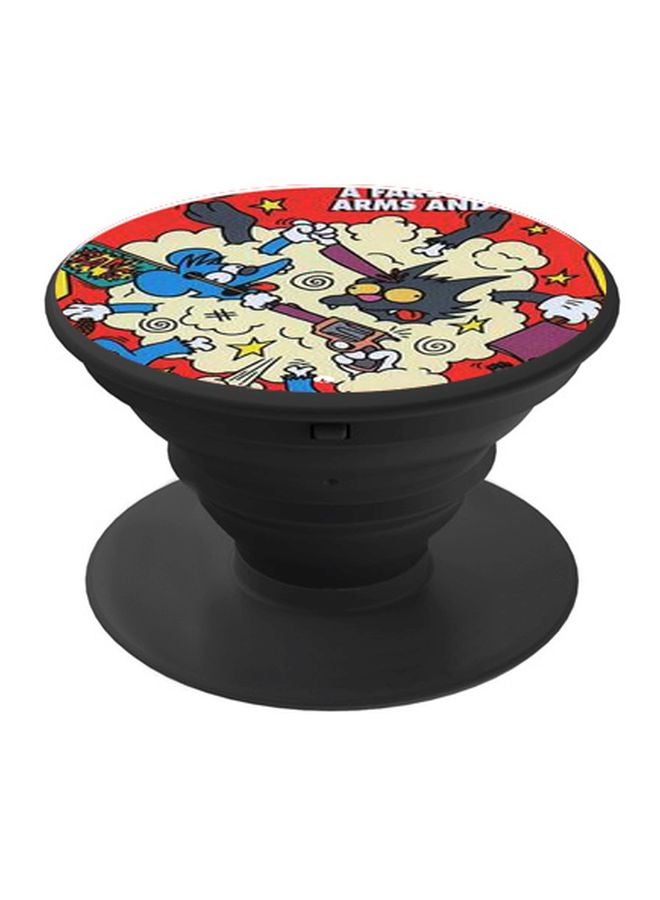 BP Cartoon Printed Pop Socket Phone Holder Red/Beige/Black - Image 1