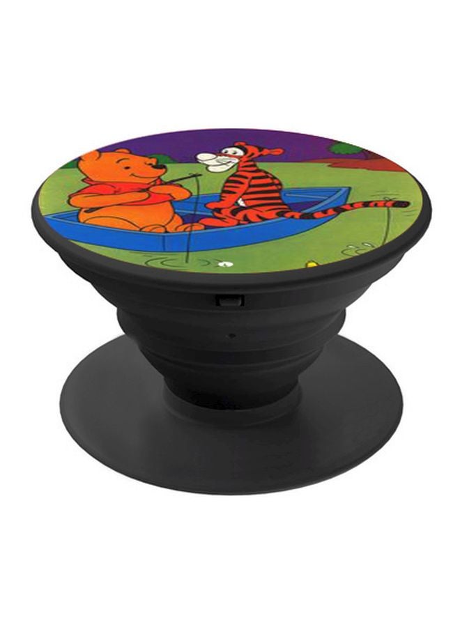 BP Winnie-The-Pooh Printed Pop Socket Phone Holder Blue/Orange/Black - Image 1