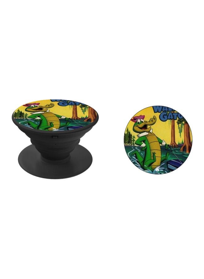 BP Cute Crocodile Printed Pop Socket Phone Holder Yellow/Green - Image 2