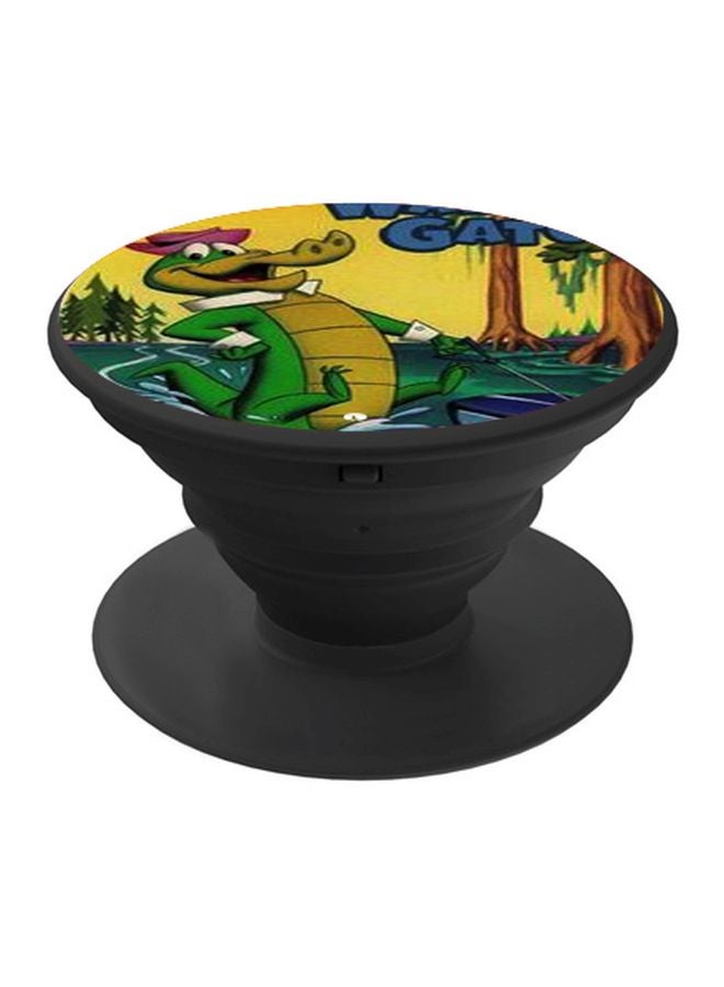 BP Cute Crocodile Printed Pop Socket Phone Holder Yellow/Green - Image 1