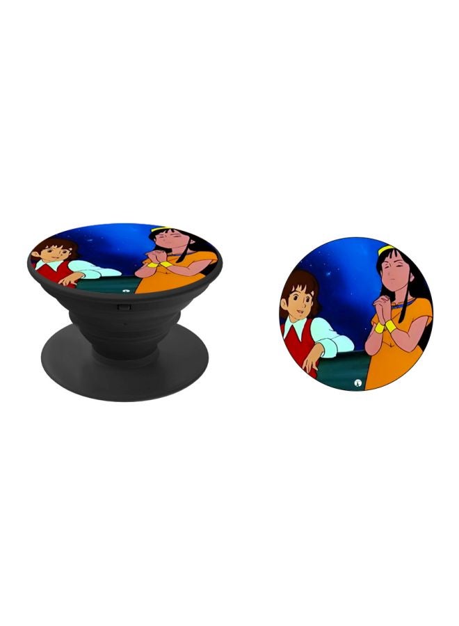 BP Cartoon Printed Pop Socket Phone Holder Blue/Red/Orange - Image 2