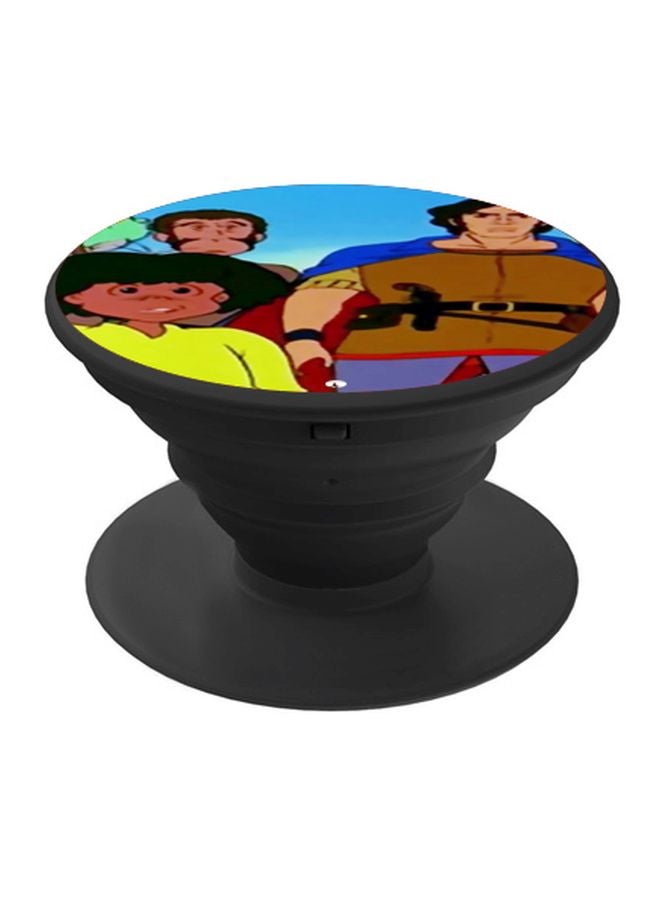 BP Cartoon Printed Pop Socket Phone Holder Yellow/Brown/Blue - Image 1