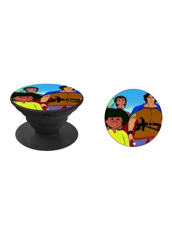 BP Cartoon Printed Pop Socket Phone Holder Yellow/Brown/Blue - Image 2