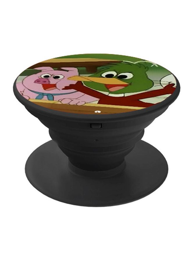 BP Cartoon Printed Pop Socket Phone Holder Green/Brown/Black - Image 1