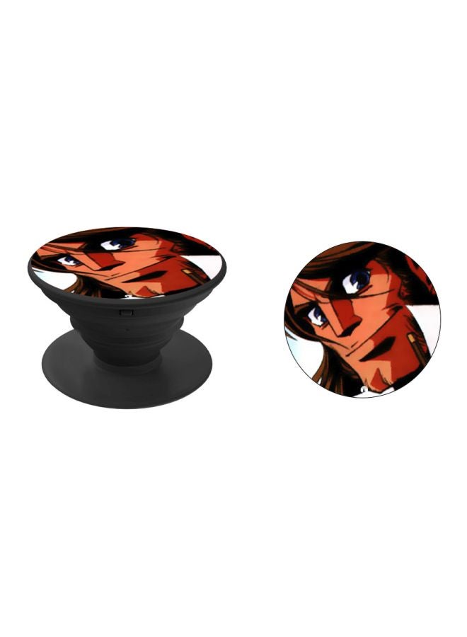 بي بي حامل هاتف بوب سوكيت بطبعة رسم أنمي بيج/أبيض/ أسود - Image 2