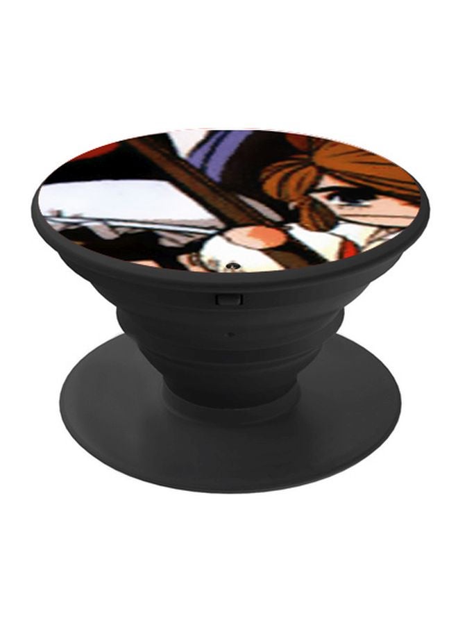 BP Cartoon Printed Pop Socket Phone Holder White/Brown/Black - Image 1