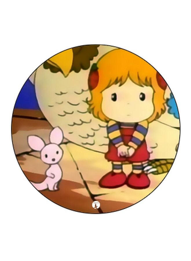 بي بي حامل هاتف على شكل مقبض أصابع منبثق بطبعة رسومات كرتونية بيج/أحمر/أسود - Image 2