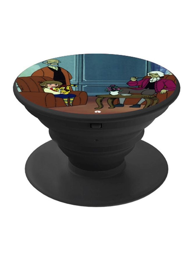 BP Cartoon Printed Pop Socket Phone Holder Brown/Blue/Black - Image 1
